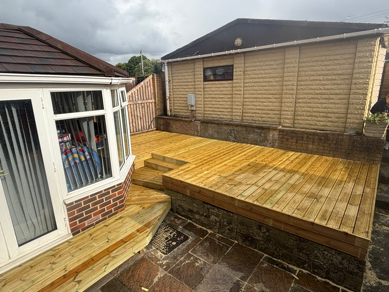 Bespoke timber decking installation – treated softwood